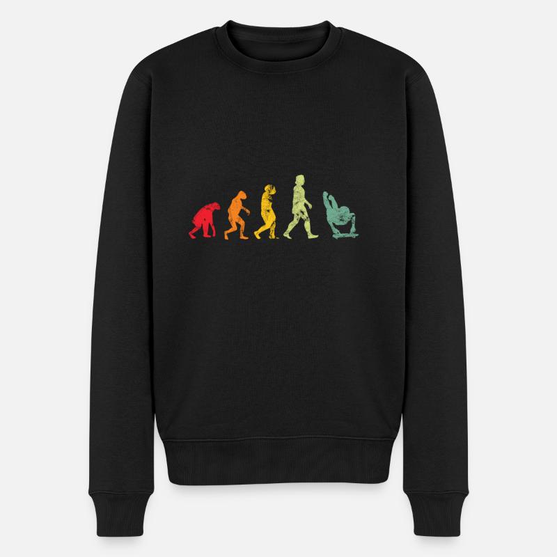 Evolution Skeleton - Männer Premium Bio Pullover - Schwarz