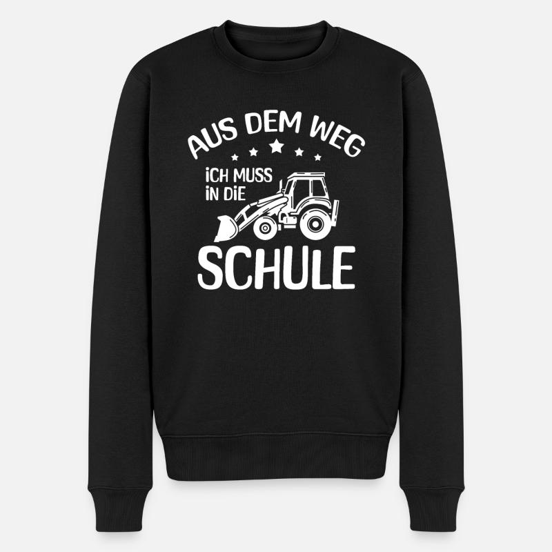 Kinder Einschulung Trecker Jungen Schulkind - Männer Premium Bio Pullover - Schwarz