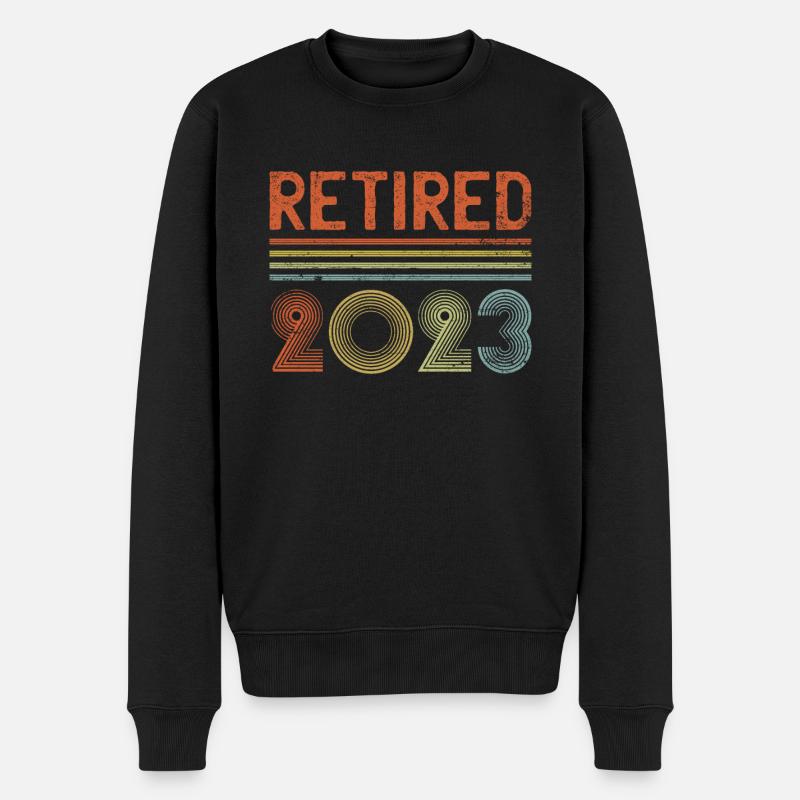 Vintage Retired 2023 Retro - Männer Premium Bio Pullover - Schwarz