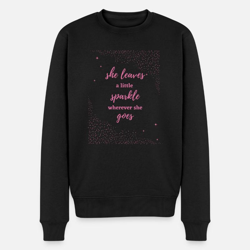 she leaves a little sparkle wherever she goes - Männer Premium Bio Pullover - Schwarz