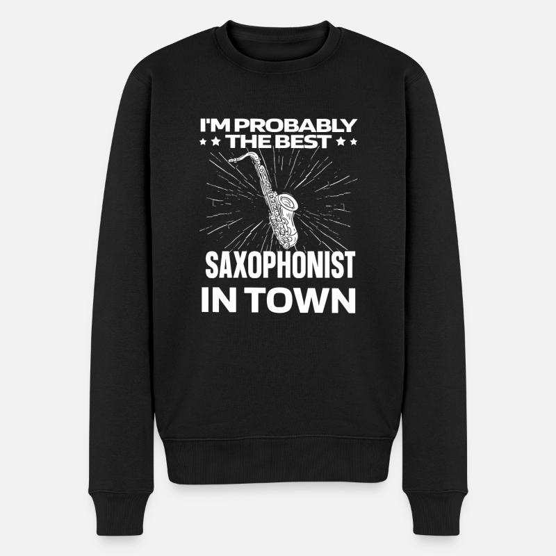 Saxophone Saxophone Drôle - Pull Premium bio Homme - noir