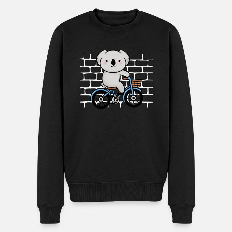Koalabär Fahrrad - Männer Premium Bio Pullover - Schwarz