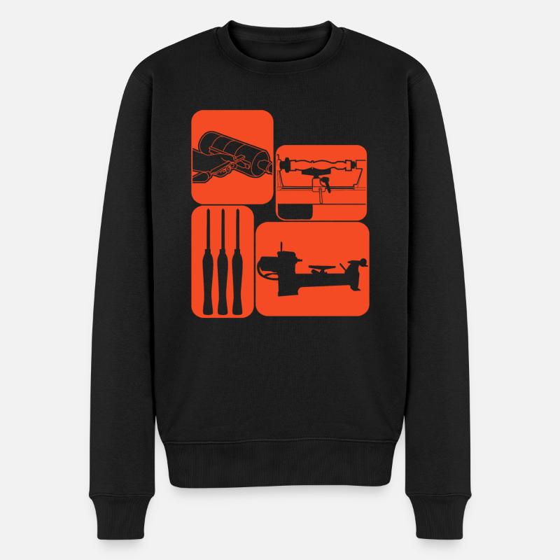 Machine de tournage sur bois - Pull Premium bio Homme - noir