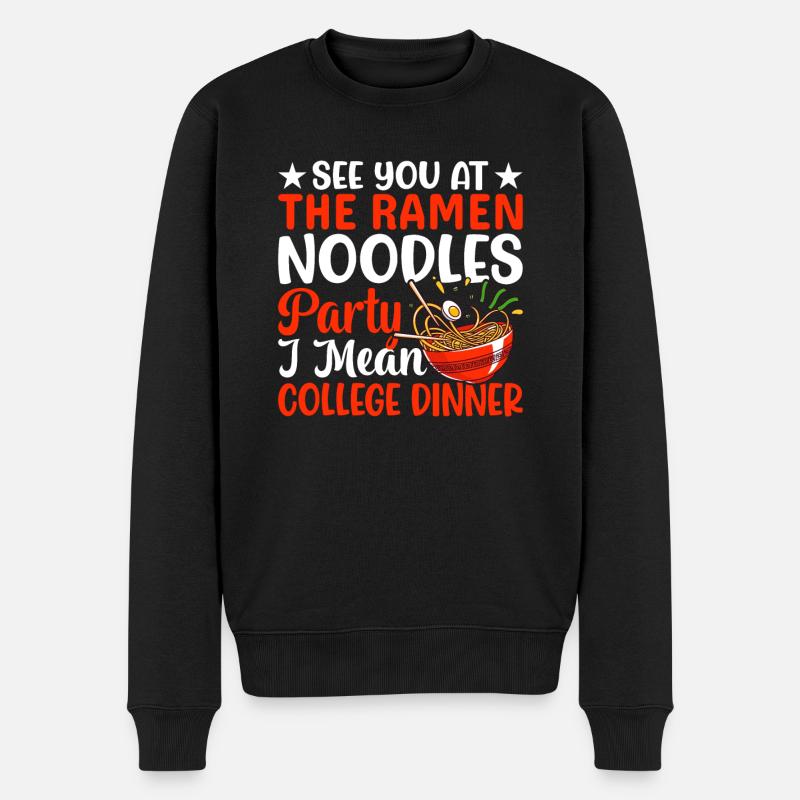 Rendez-vous à la soirée des nouilles ramen - - Pull Premium bio Homme - noir