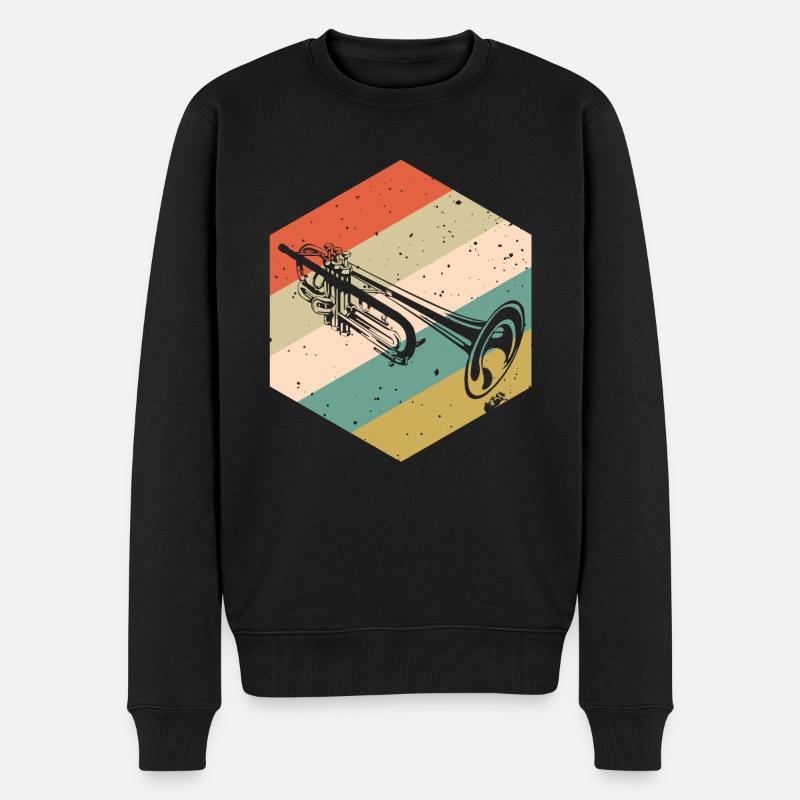 Trompette avec trompette rétro - Pull Premium bio Homme - noir
