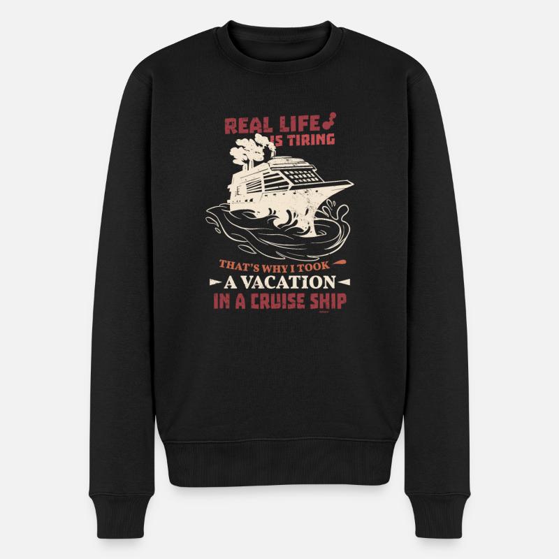 lustiger Kreuzfahrt Spruch - Männer Premium Bio Pullover - Schwarz