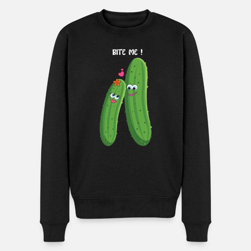 Bite Funny Adult Valentines Joke Hearts Valentines - Männer Premium Bio Pullover - Schwarz