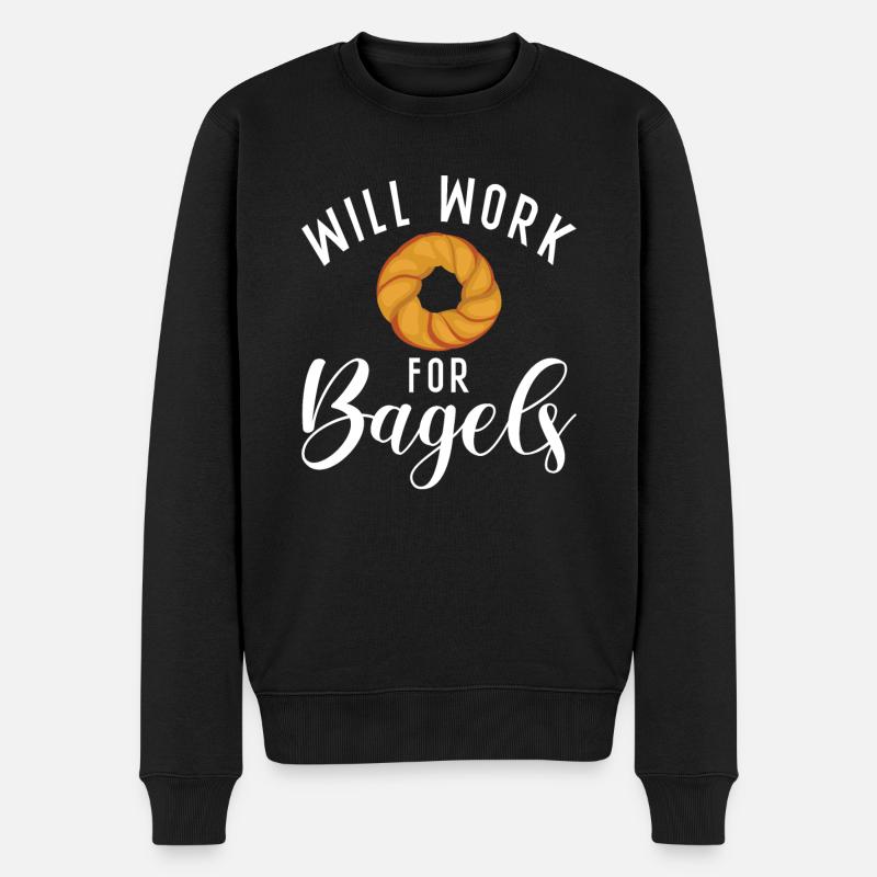 Cadeaux Bagel Bagel Lover - Pull Premium bio Homme - noir