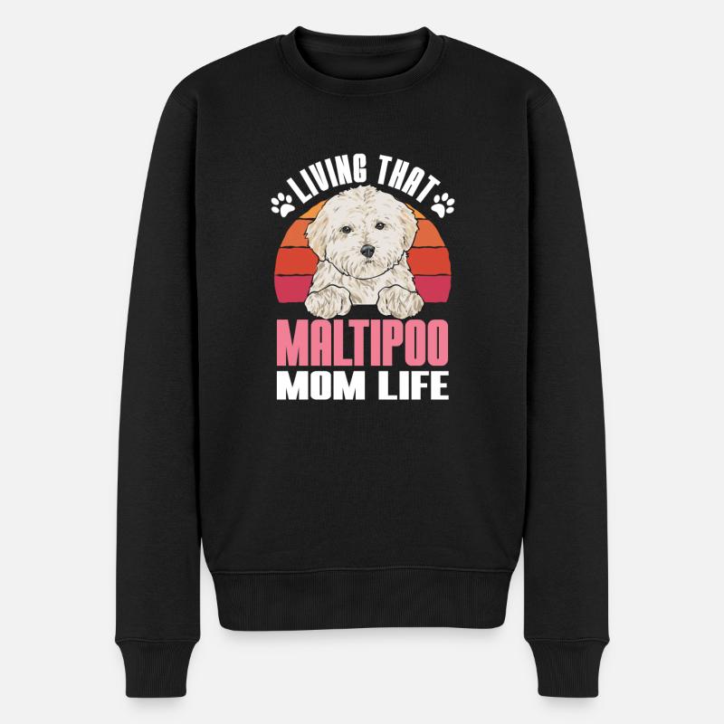 Maltipoo Hund - Männer Premium Bio Pullover - Schwarz