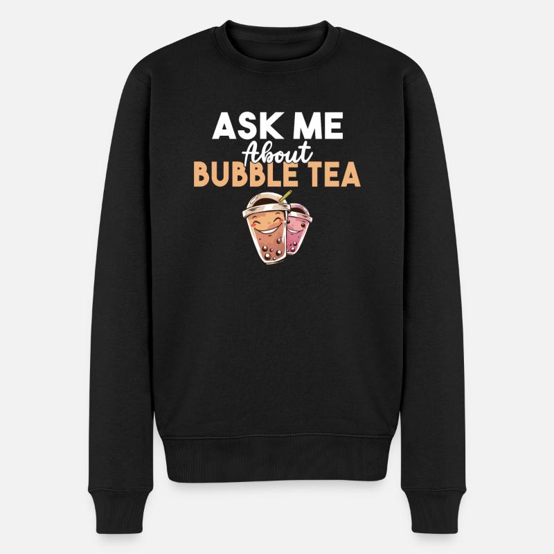 Bubble Tea Lover Geschenk - Männer Premium Bio Pullover - Schwarz