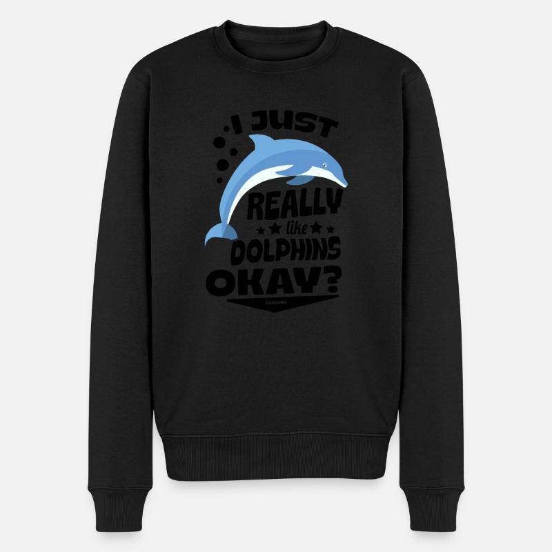 Delfin - Männer Premium Bio Pullover - Schwarz