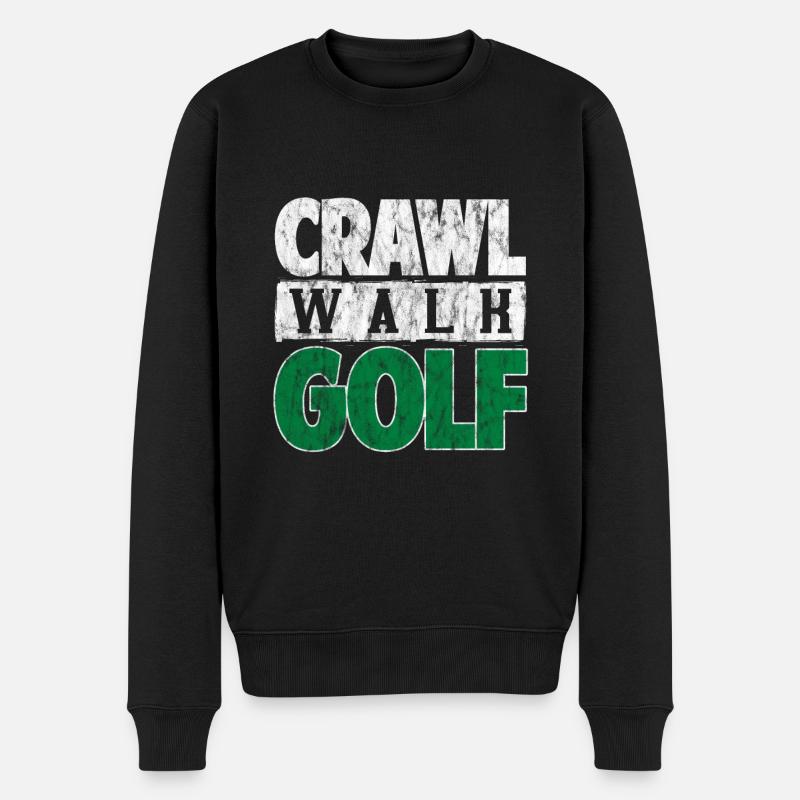 Crawl Walk Golf 3 - Männer Premium Bio Pullover - Schwarz