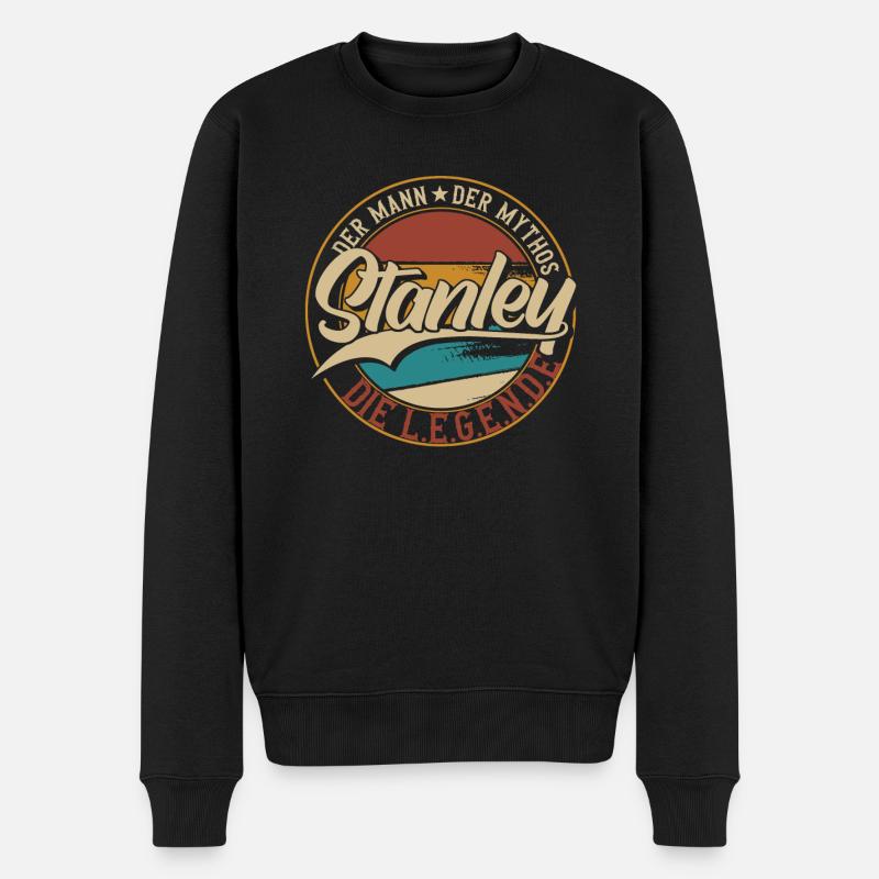 Stanley Der Mann der Mythos die Legende Geschenk - Männer Premium Bio Pullover - Schwarz