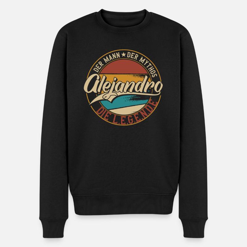 Der mann der mythos Alejandro - Männer Premium Bio Pullover - Schwarz