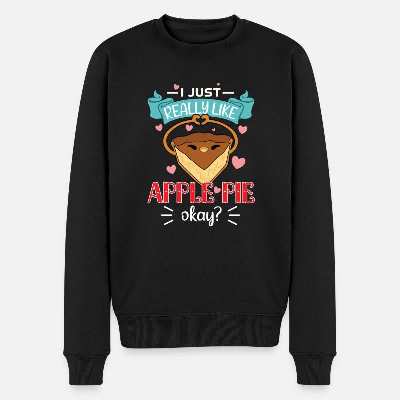 Apfelkuchen - Männer Premium Bio Pullover - Schwarz