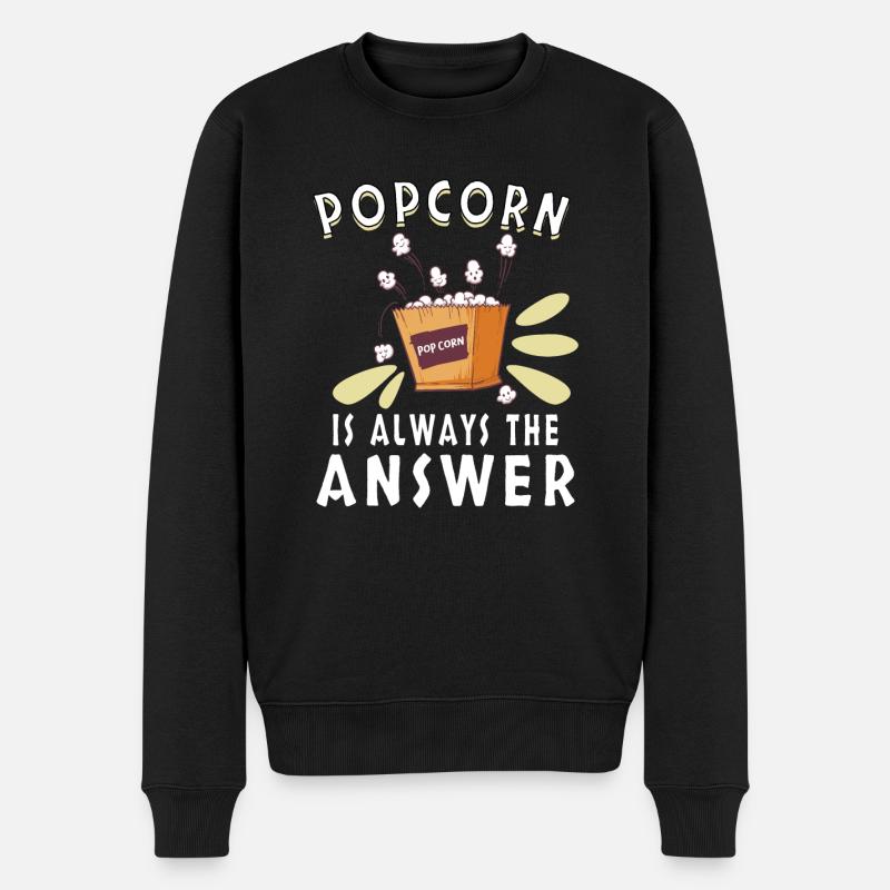 Film Schauen Kino Popcorn Binge Watching - Männer Premium Bio Pullover - Schwarz