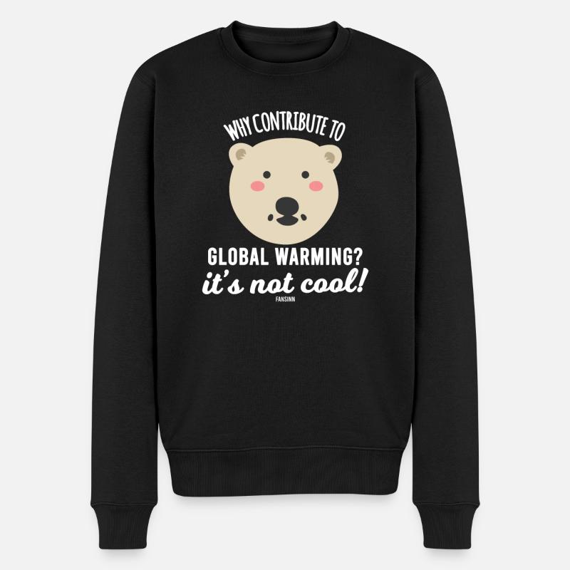 Eisbär Klimaschutz Klimawandel - Männer Premium Bio Pullover - Schwarz