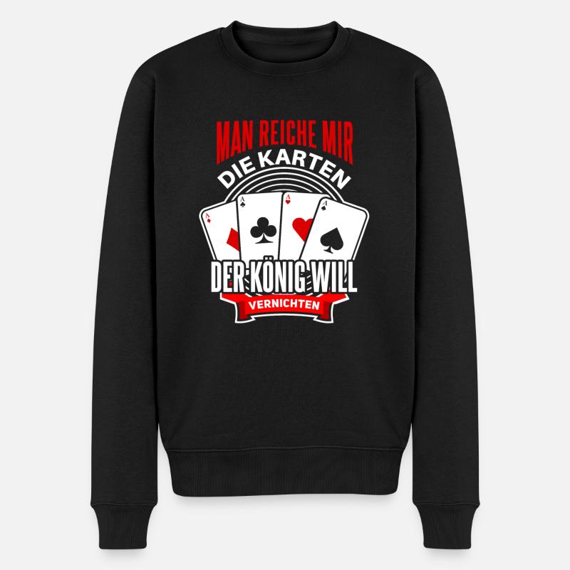 Lustiges Poker Pokerspieler Spruch Motiv - Männer Premium Bio Pullover - Schwarz