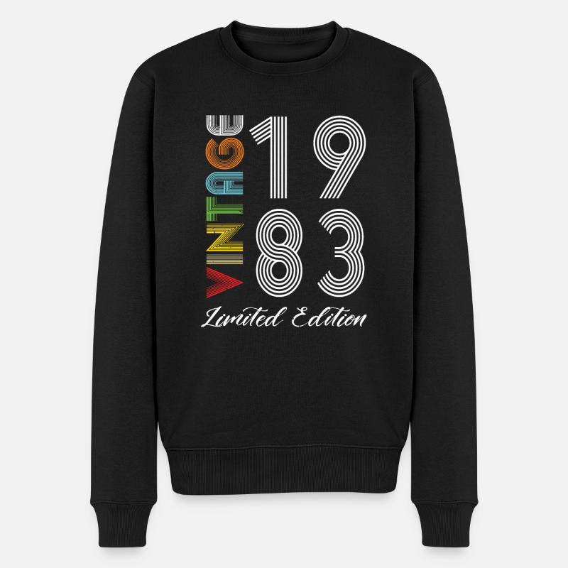 Millésime 1983 Vintage Anniversaire Rétro Vintage - Pull Premium bio Homme - noir