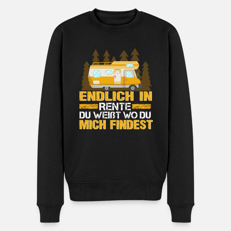 Wohnmobil Wohnwagen Endlich Rente - Männer Premium Bio Pullover - Schwarz