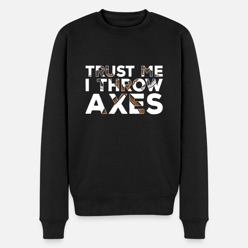 Axt Werfen - Männer Premium Bio Pullover - Schwarz