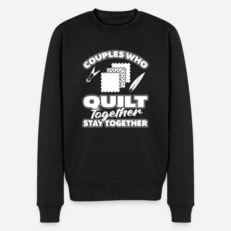 Quilting Paar - Männer Premium Bio Pullover - Schwarz