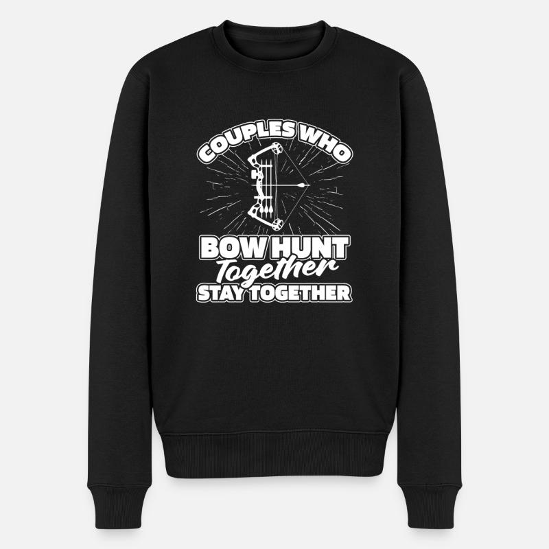 Bogenjagd Bogenjäger Paar - Männer Premium Bio Pullover - Schwarz