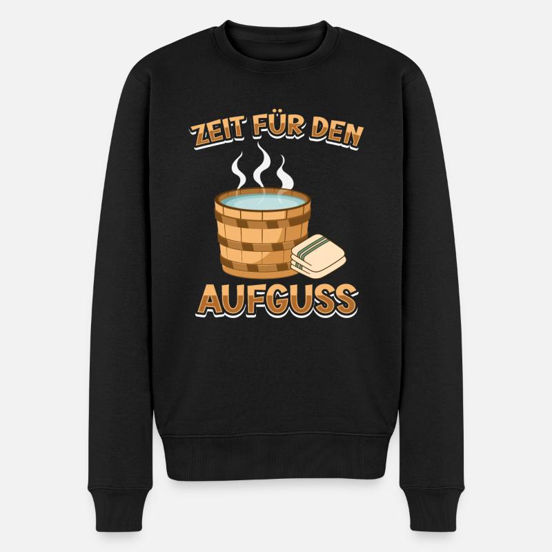 Sauna - Männer Premium Bio Pullover - Schwarz