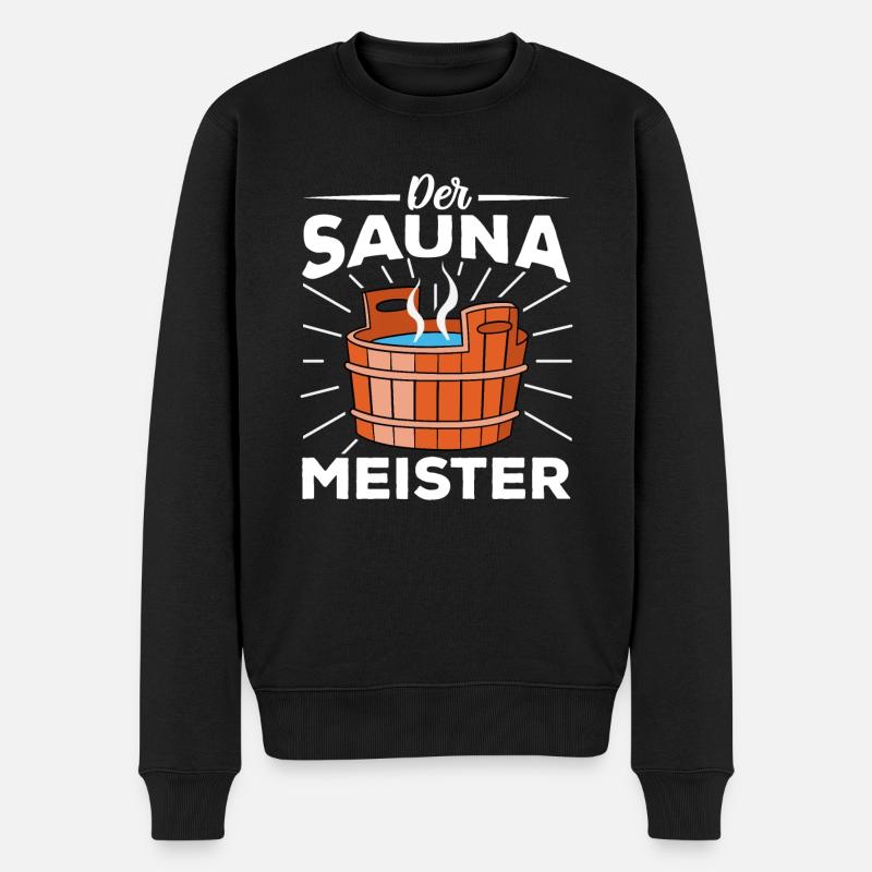 Sauna - Männer Premium Bio Pullover - Schwarz