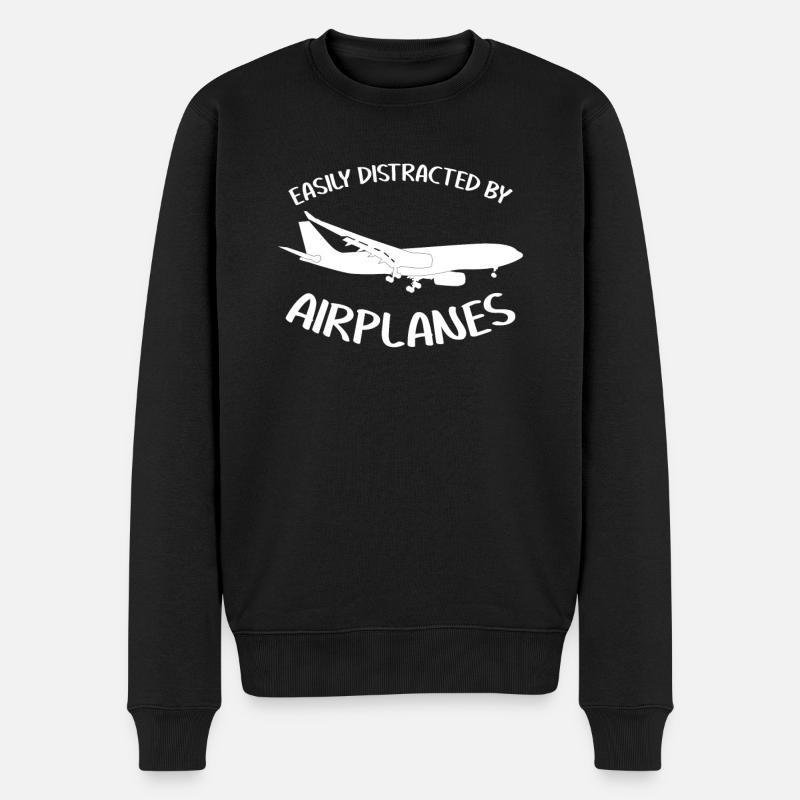 Planespotter Flugzeuge Planespotting - Männer Premium Bio Pullover - Schwarz
