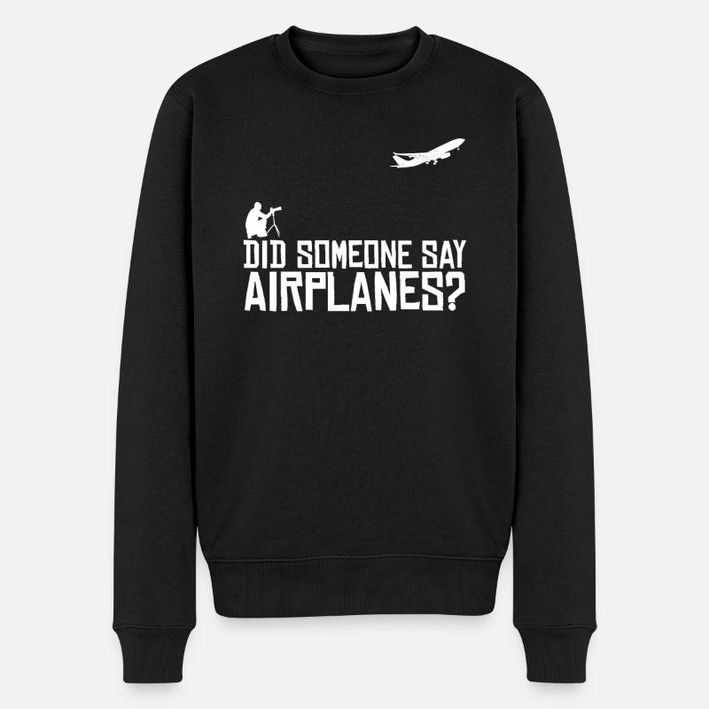 Planespotter Flughafen Flugzeuge - Männer Premium Bio Pullover - Schwarz