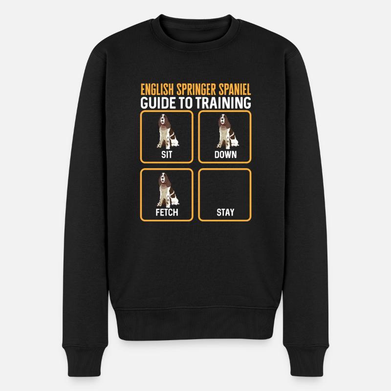 English Springer Spaniel Hund - Männer Premium Bio Pullover - Schwarz