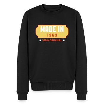 Fabriqué en 1963 60e anniversaire Cadeau de chemise - Pull Premium bio Homme - noir - Devant - Nico (187cm)