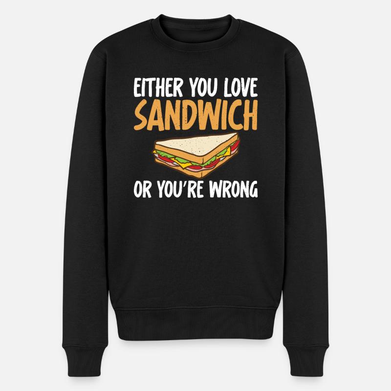 Cadeau Sandwich Lover - Pull Premium bio Homme - noir