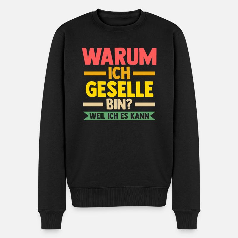 Geselle Prüfung Gesellenbrief Geschenk - Männer Premium Bio Pullover - Schwarz