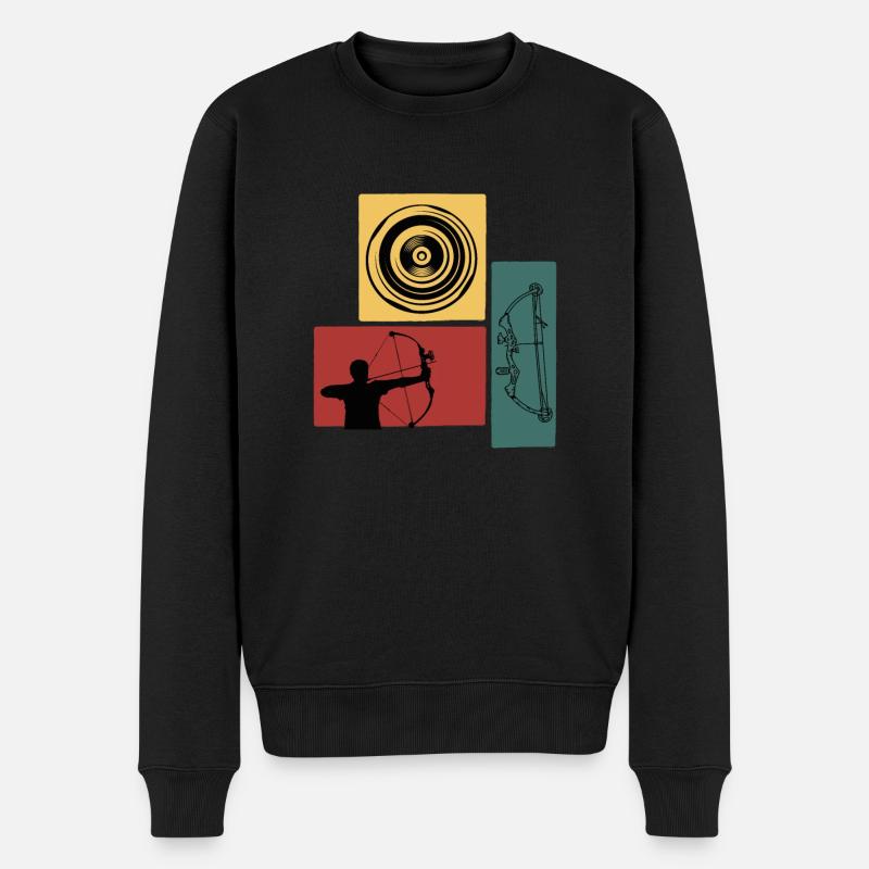 Bogenschützenziel Mit Bogen - Männer Premium Bio Pullover - Schwarz