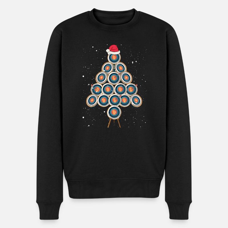 Bogenschießscheibe Als Weihnachtsbaum - Männer Premium Bio Pullover - Schwarz