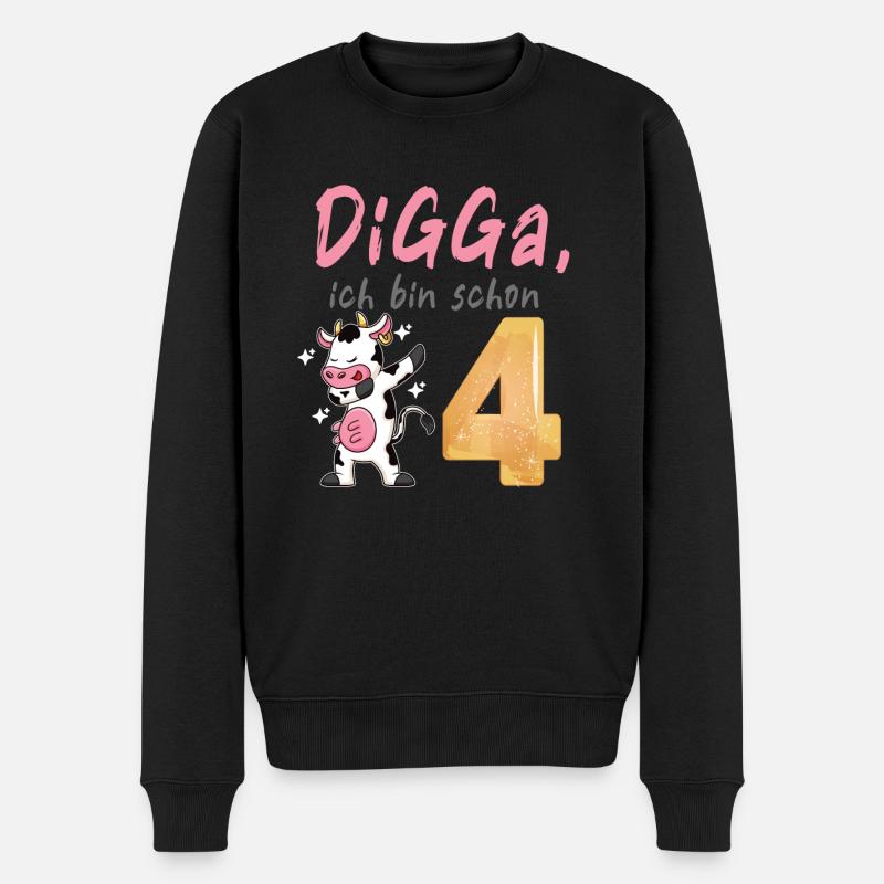 DIGGA, ich bin schon 4 - Männer Premium Bio Pullover - Schwarz