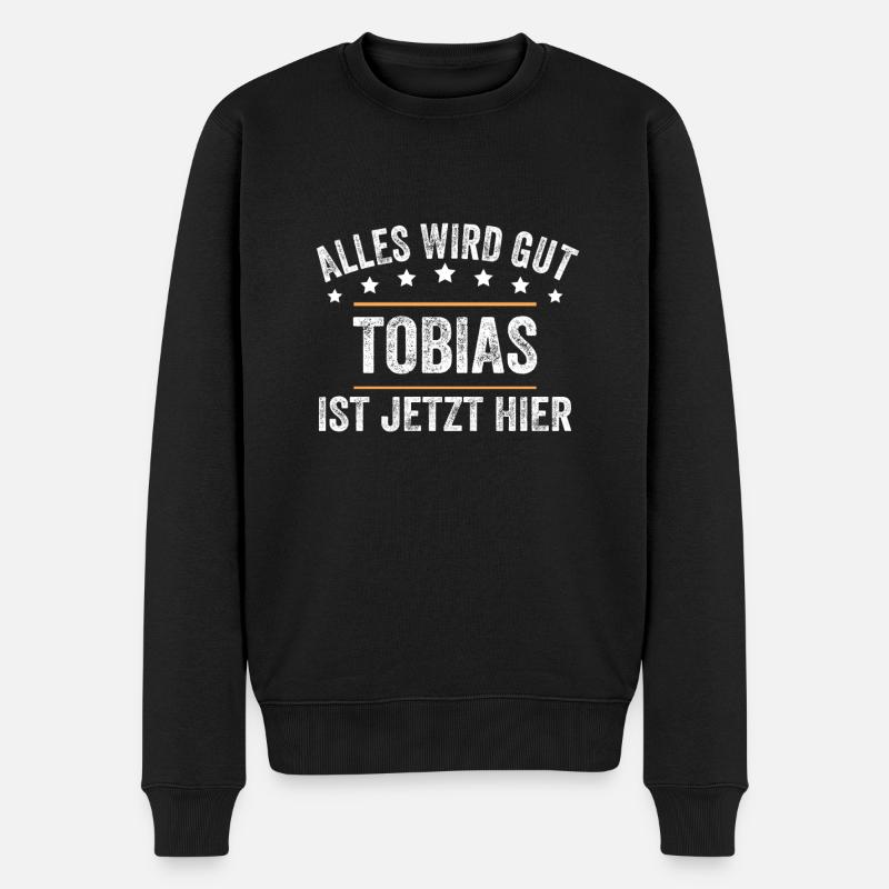 Tobias Vorname Name Geburtstag - Männer Premium Bio Pullover - Schwarz
