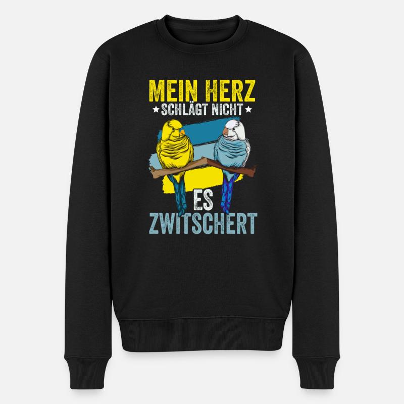Wellensittich Vogel - Männer Premium Bio Pullover - Schwarz