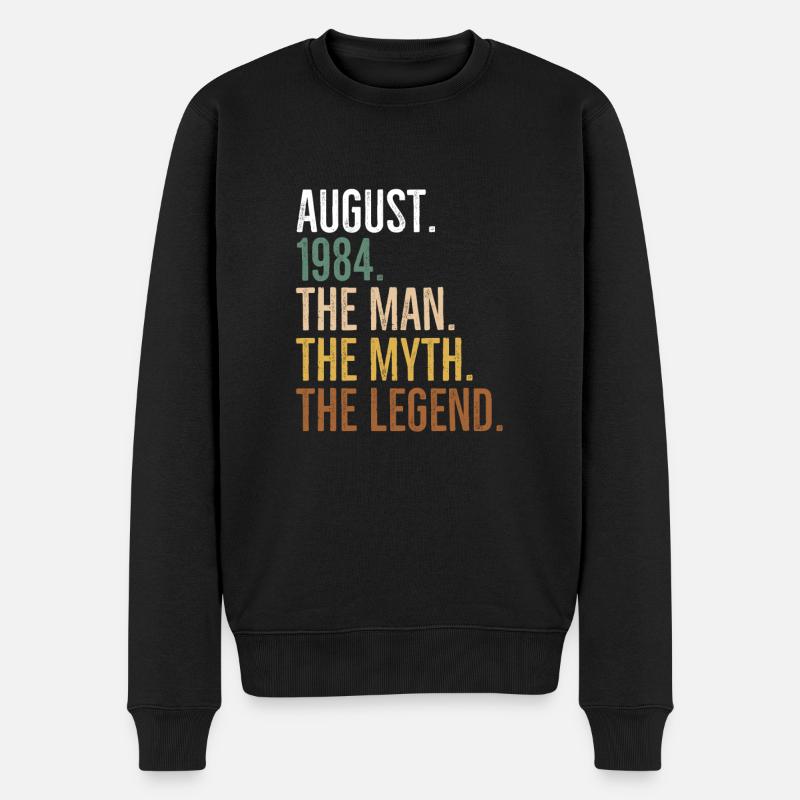 August 1984 Der Mann Der Mythos Die Legende - Männer Premium Bio Pullover - Schwarz