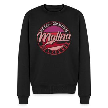 Die frau der Mythos die Legende Malina - Männer Premium Bio Pullover - Schwarz - Vorne - Nico (187cm)