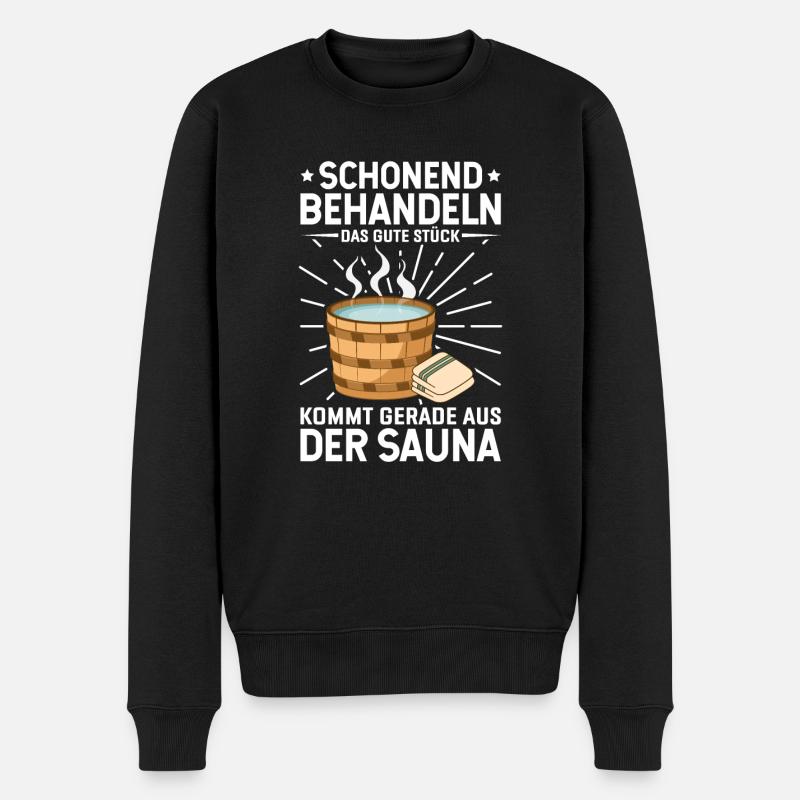 Sauna - Männer Premium Bio Pullover - Schwarz
