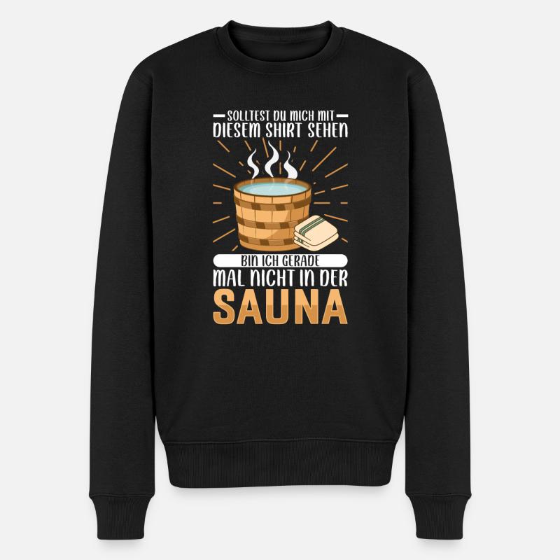 Sauna - Männer Premium Bio Pullover - Schwarz