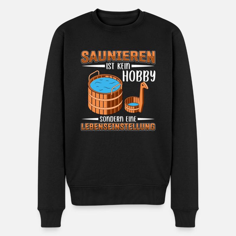Sauna - Männer Premium Bio Pullover - Schwarz