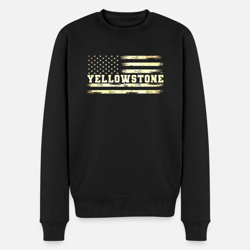 Yellowstone - Männer Premium Bio Pullover - Schwarz
