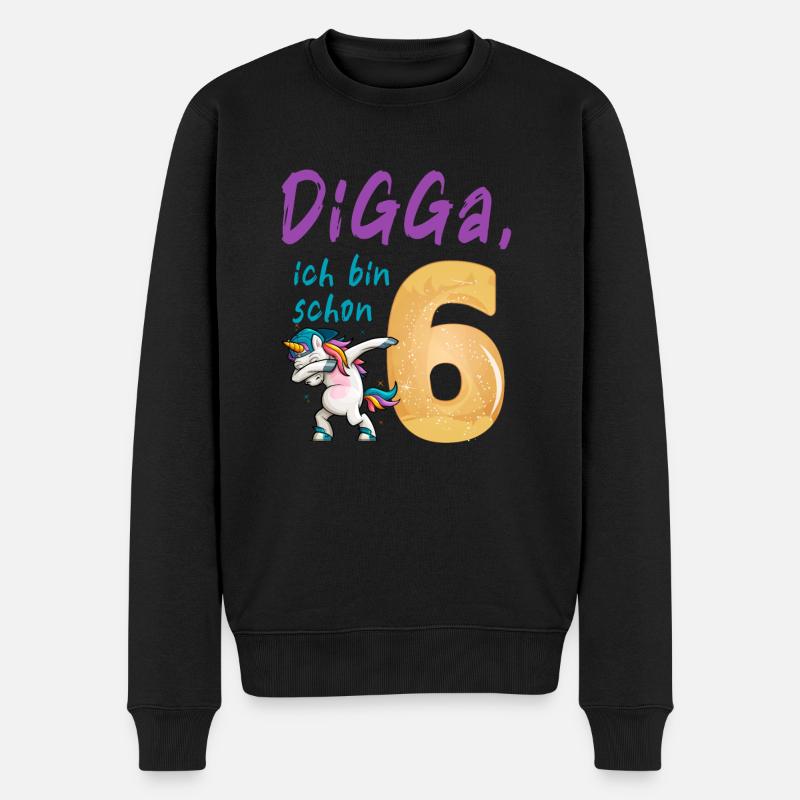 DIGGA, ich bin schon 6 - Männer Premium Bio Pullover - Schwarz