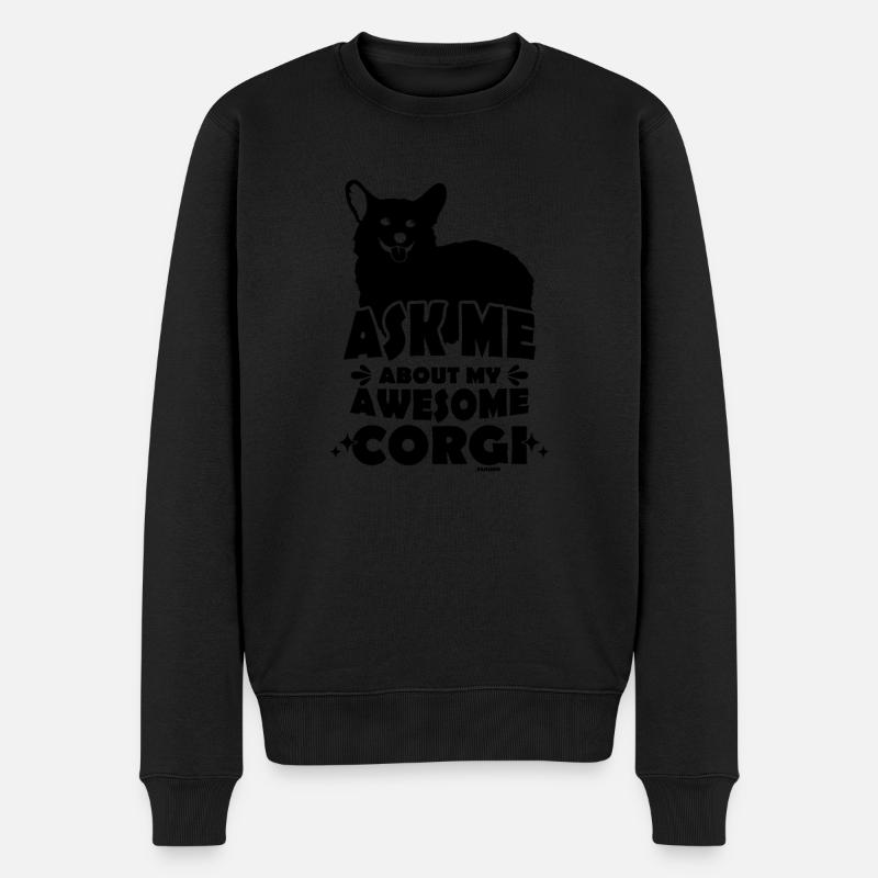 Corgi Hund - Männer Premium Bio Pullover - Schwarz