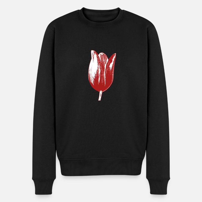 Tulpen Tulpen - Männer Premium Bio Pullover - Schwarz