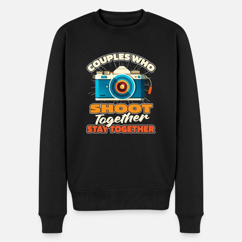 Kameramann Paar - Männer Premium Bio Pullover - Schwarz